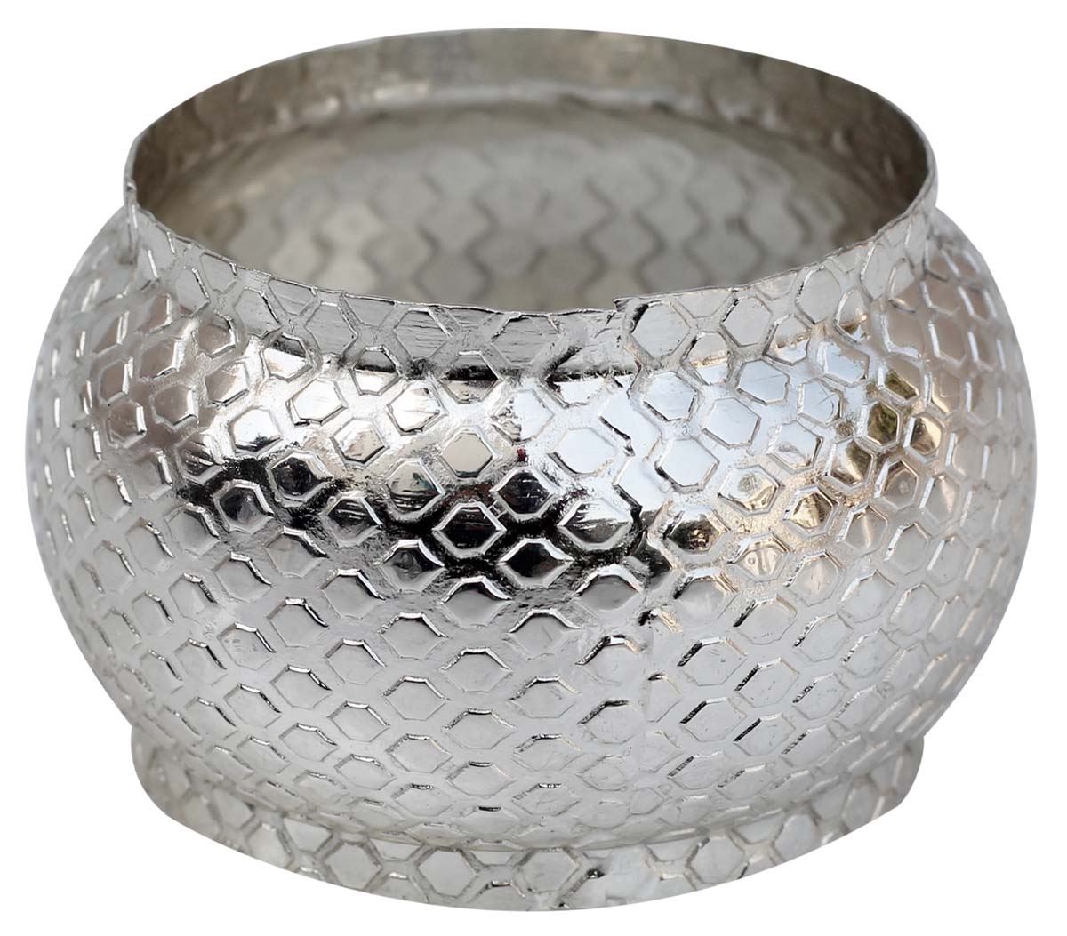 Wholesale Napkin Rings - Metal Napkin Rings - Nickel Plated - Engraved Honeycomb Pattern - Dining Table Accessories